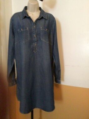 Lucky Brand Indigo Denim Shirt Dress